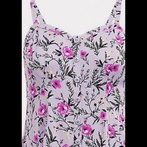Torrid Challis Floral Button Cami Top 2X